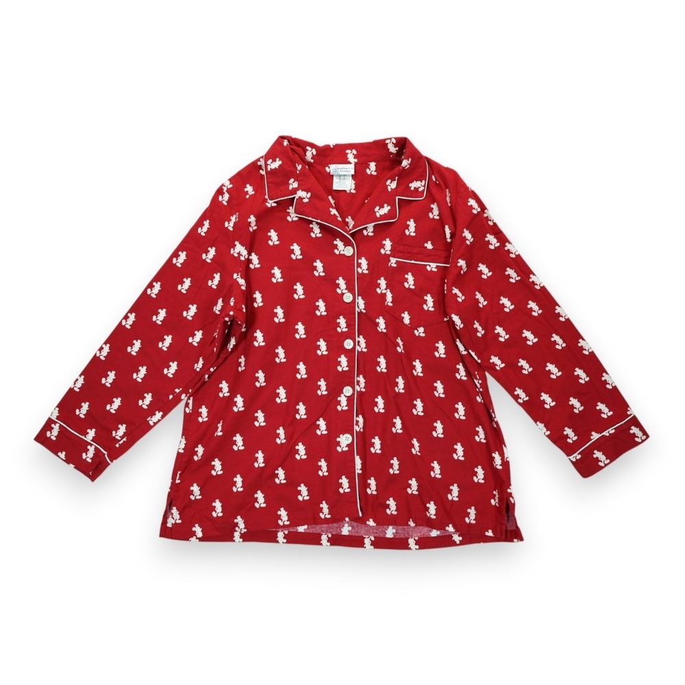 DISNEY Ladies Flannel Pajama Shirt 1X Disneyland Resort Mickey Mouse